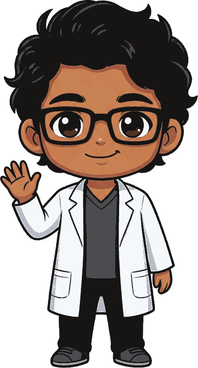 Illustration of Dr. Shashin Vyas waving